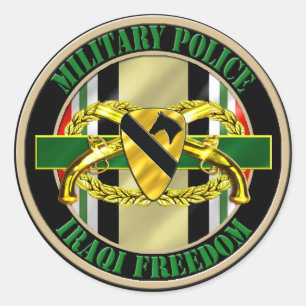 1e Cavaleriedivisie Militaire Politie OIF Ronde Sticker