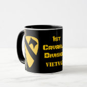 1e Cavalry Division Diamond Bord Coffee Mok (Voorkant links)