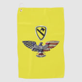 1e Cavalry Division "First Team" Eagle Golfhanddoek (Voorkant)