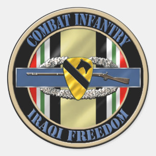 1e Cavalry Division Infantertry OIF Ronde Sticker