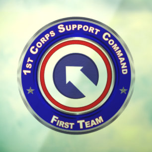 1e Corps-supportopdracht Raamsticker