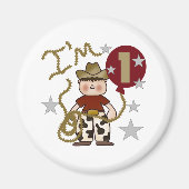 1e Cowboy Verjaardag Magneet (Voorkant)