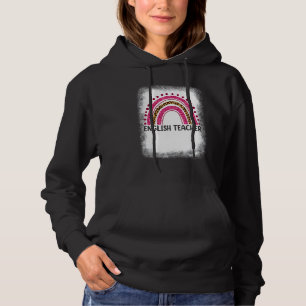 1e dag van Engelse leraar Rainbow Terug naar schoo Hoodie