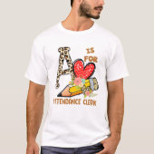 1e dag van schoolbezoek klerk luipaarden t-shirt (Voorkant)
