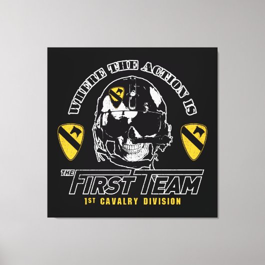 1e divisie Cavalry Canvas Afdruk (Voorkant)