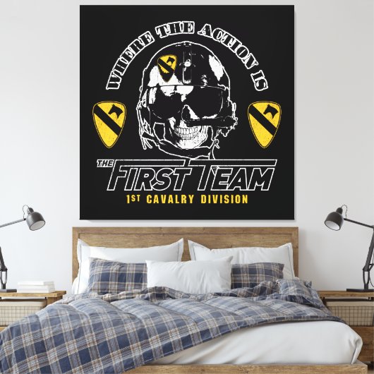 1e divisie Cavalry Canvas Afdruk (Insitu (Slaapkamer))