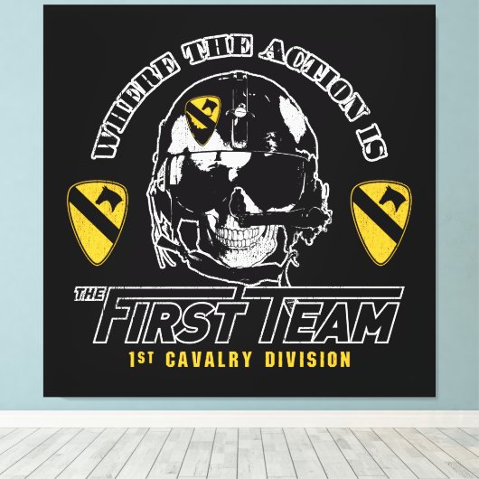 1e divisie Cavalry Canvas Afdruk (Insitu (Houten vloer))