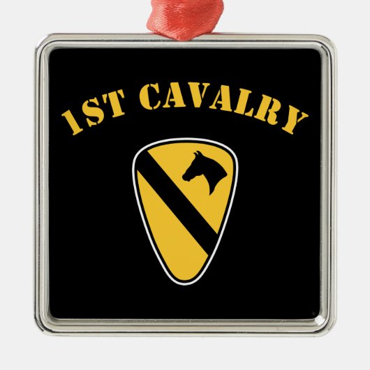 1e divisie Cavalry Metalen Ornament (Voorkant)