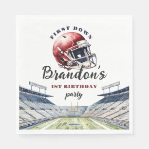 1e down Een jaar oud Football Verjaardag Servet