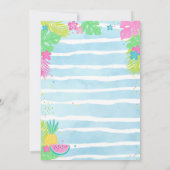 1e Flamingo Verjaardag uitnodiging (Achterkant)