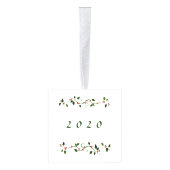 1e getrouwde Kerst Holly Rood en Groen Vakantie Ornament (Rechts)