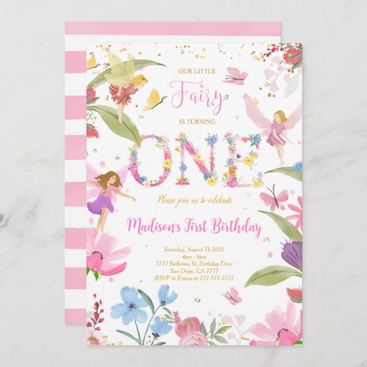 1e Gouden Fee Verjaardag Kaart (Voorkant / Achterkant)