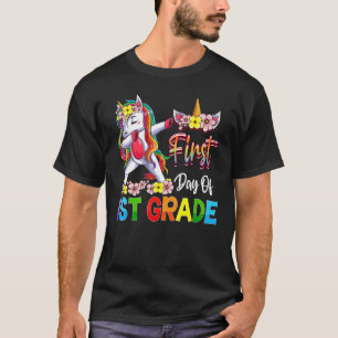 1e graad Cute Unicorn Teacher Team First Grade Sq T-shirt
