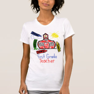 1e graad leraar T Shirt - Schoolhouse & Crayons