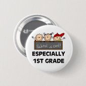 1e graad school: kool ronde button 5,7 cm (Voorkant /achterkant)