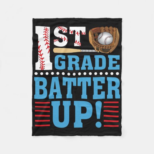 1e graad terug naar school 1e graad Batter omhoog  Fleece Deken (Voorkant)