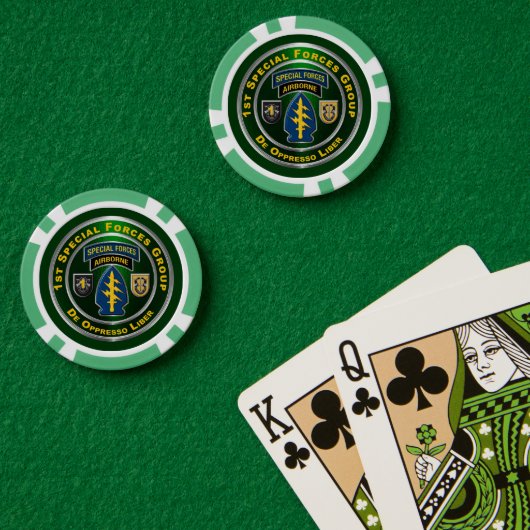 1e groep speciale strijdkrachten poker chips (Pokertafel (Dubbel))