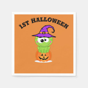 1e Halloween Little Witch Frog Servetten