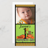 1e Halloween Pompoen Fotokaart (Voorkant / Achterkant)