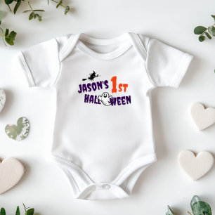 1e Halloween spook paarse typografie heks Romper