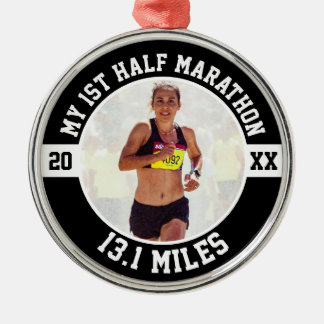 1e halve marathonloper eerste hardloop beginner metalen ornament