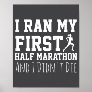 1e halve marathonloper Funny Running Eerste Poster