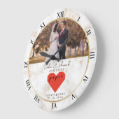 1e huwelijksverjaardag gepersonaliseerd papier huw grote klok (Hoek)