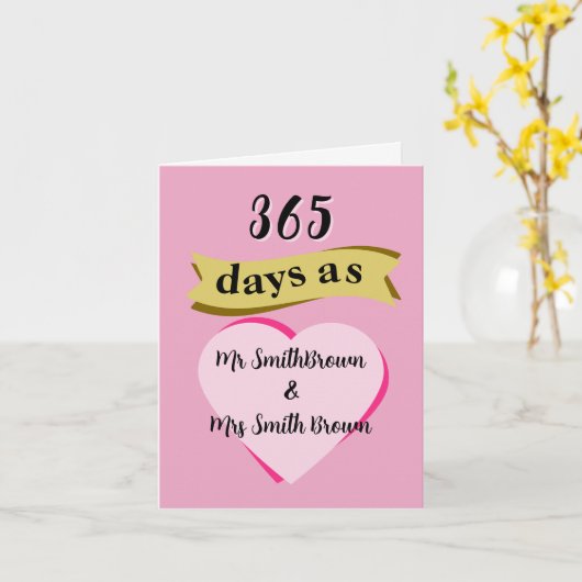 1e huwelijksverjaardag kaart Paper first (Gele Bloem)