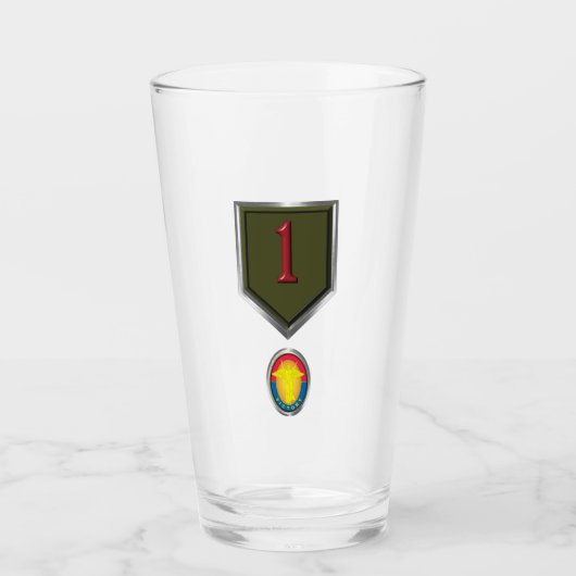 1e Infanterie Div "Big Red One" Patch Insignia Glas (Voorkant)