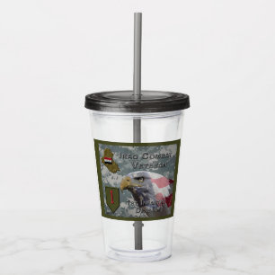 : 1e Infanterie Divisie Irak Combat Veteraan Acryl Drinkbeker