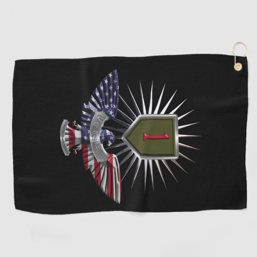 1e infanteriedivisie "Big Red One" - Aangepaste ad Golfhanddoek (Horizontaal)