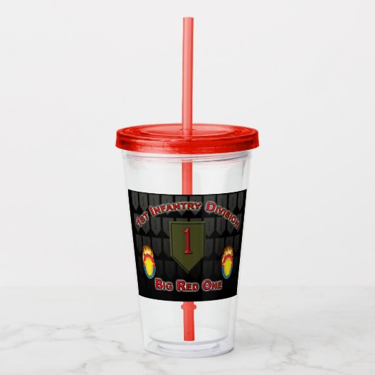 1e infanteriedivisie "Big Red One" Acryl Drinkbeker (Voorkant)