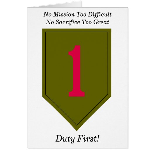 1e Infanteriedivisie kaart (Voorkant)