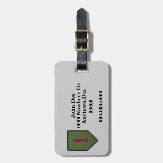 1e Infanteriedivisie Patch Bagagelabel (Voorkant verticaal)