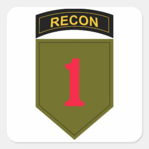 1e infanteriedivisie Recon Vierkante Sticker