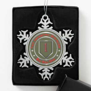 1e infanteriedivisie tin sneeuwvlok ornament