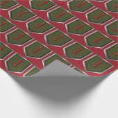 1e Infanteriedivisie Zilveren Ingelijste Patch Cadeaupapier (Hoek)