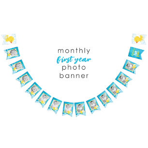 1e jaar Maandelijkse foto Waterverf Eend Banner