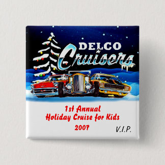 1e jaarlijkse speld vierkante button 5,1 cm