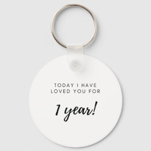 1e Jubileum Cadeau voor Boyvriend Vriendin Sleutelhanger