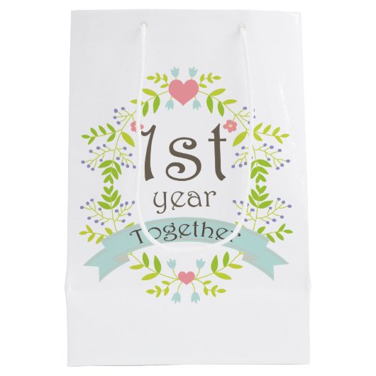 1e Jubileum Feest Cadeau Medium Cadeauzakje (Achterkant)