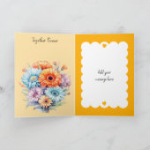 1e Jubileum Gerbera bloeit sinaasappel Kaart (Binnen)