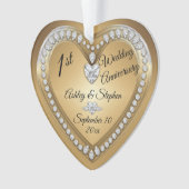 1e Jubileum Gold Diamonds Keepslag Ornament (voorkant)