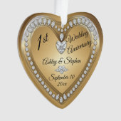 1e Jubileum Gold Diamonds Keepslag Ornament (voorkant)