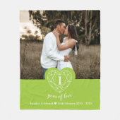 1e Jubileum peridot groene gem hart Fleece Deken (Voorkant)