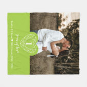 1e Jubileum peridot groene gem hart Fleece Deken (Voorkant (Horizontaal))