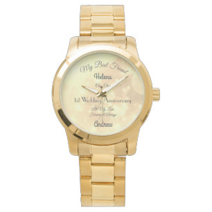 1e Jubileum Vrouw gepersonaliseerd horloge