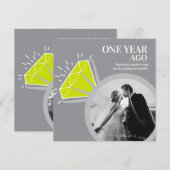 1e jubileumfeestje peridot ring twee foto's kaart (Voorkant / Achterkant)