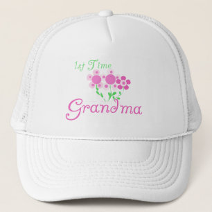 1e keer Grandma-roze bloemen Trucker Pet