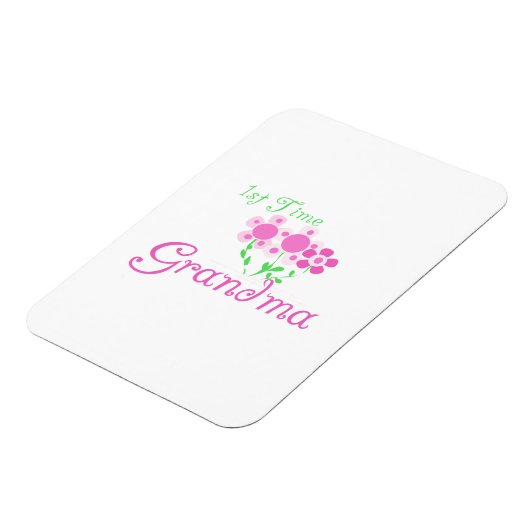 1e keer Grootmaroze bloemen cadeautjes Magneet (Linkerzijde)